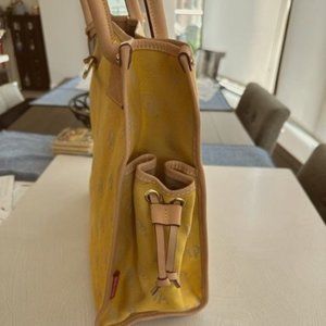 New Dooney and Bourke  Canvas Monogram Tote with Leather straps/stitching